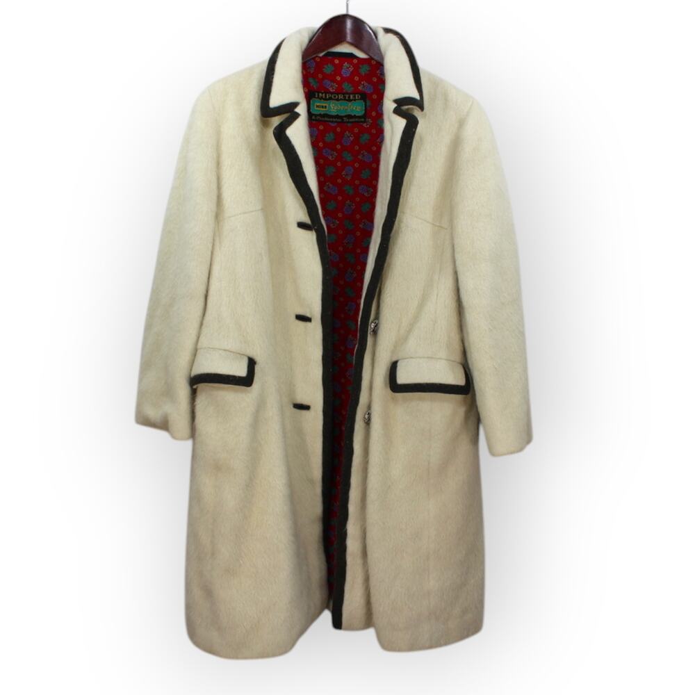 Vintage Miss Lodenfrey Coat Small/Medium Austrian Mohair Wool Ornate Buttons